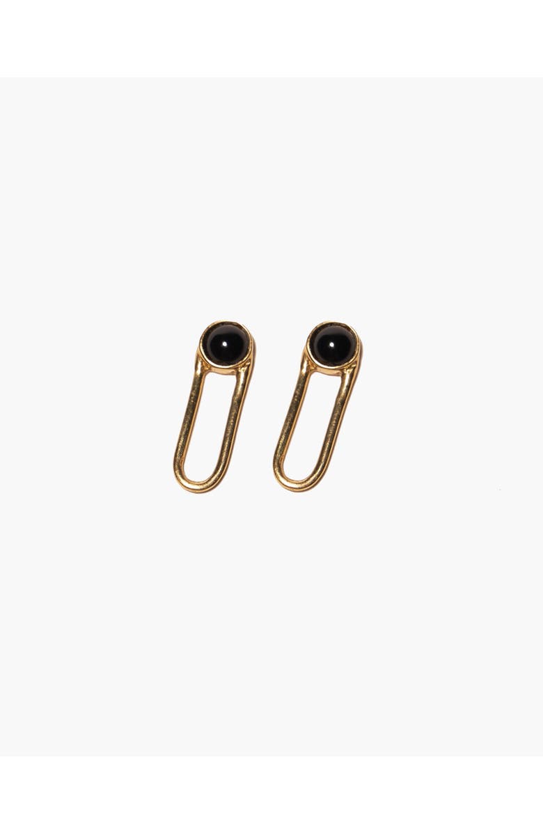 Odette New York Aura Earrings, Main, color, Black Onyx- Brass