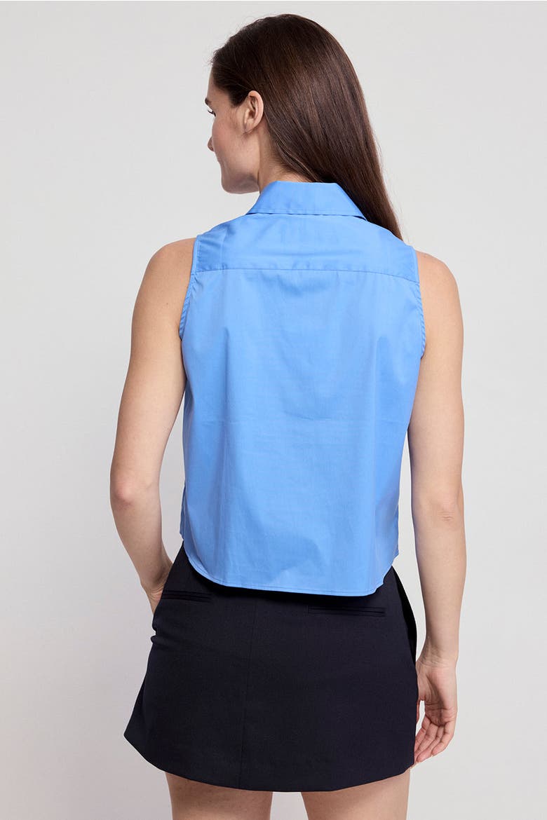 The Boxy Cropped Sleeveless Shirt, Alternate, color, French Blue