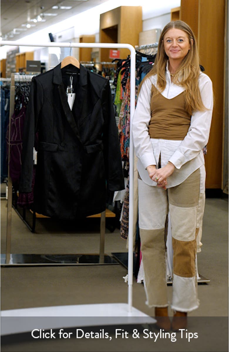 Long Sleeve Satin Blazer Romper, sales video thumbnail