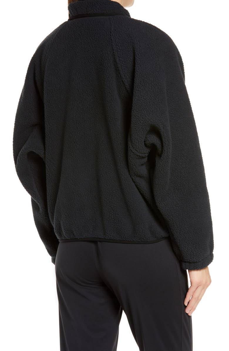 Free People FP Movement Hit the Slopes Fleece Jacket, Alternate, color, Black