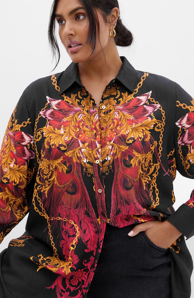 City Chic Savannah Shirt, Alternate, color, Ruby Lavish