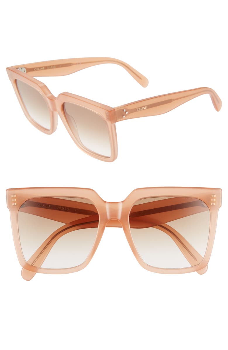 CELINE 55mm Gradient Square Sunglasses, Main, color,