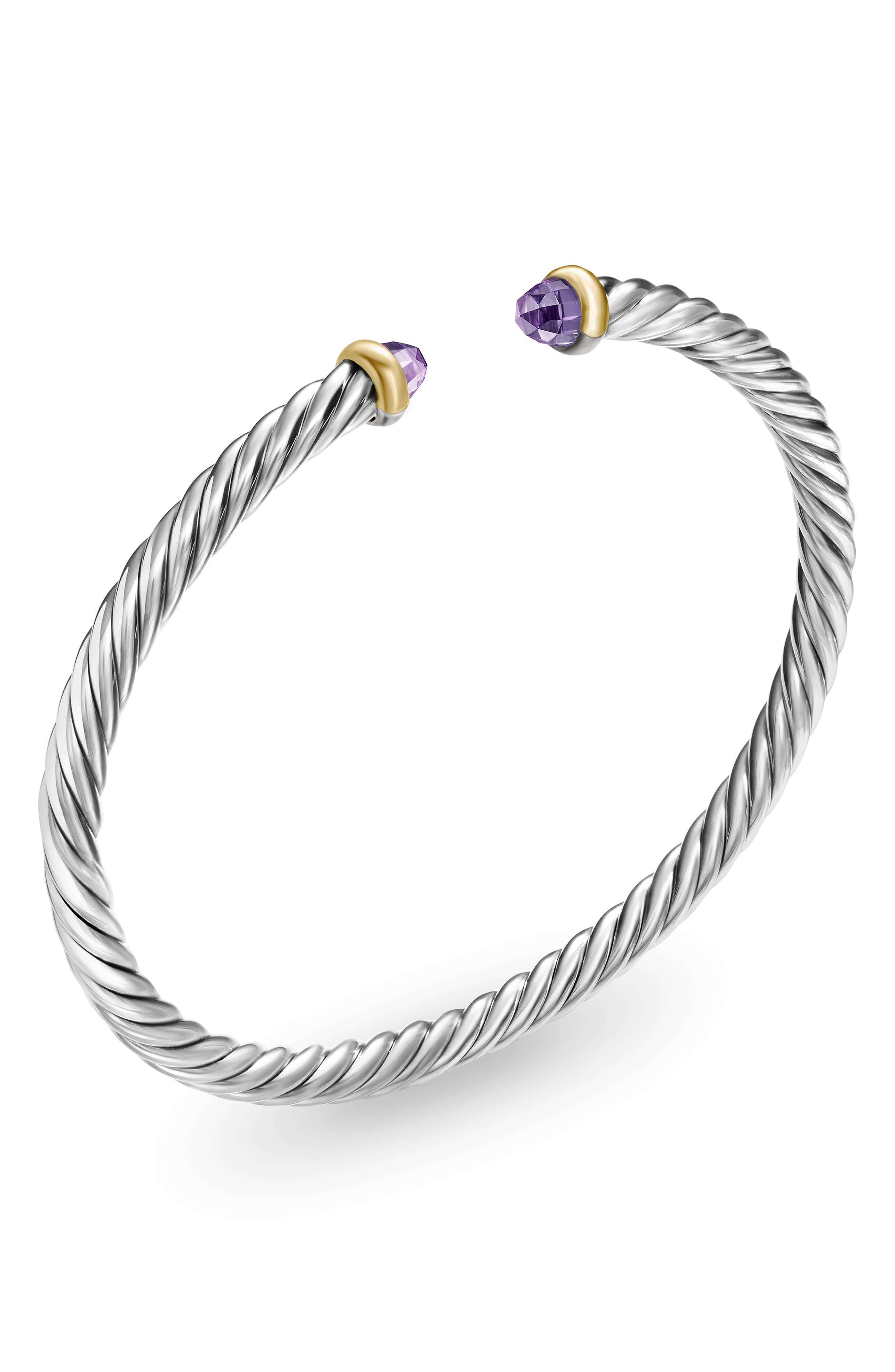 Женские аксессуары David Yurman Cable Flex Bracelet in Sterling Silver with 14K Yellow Gold, 4mm — фото 5