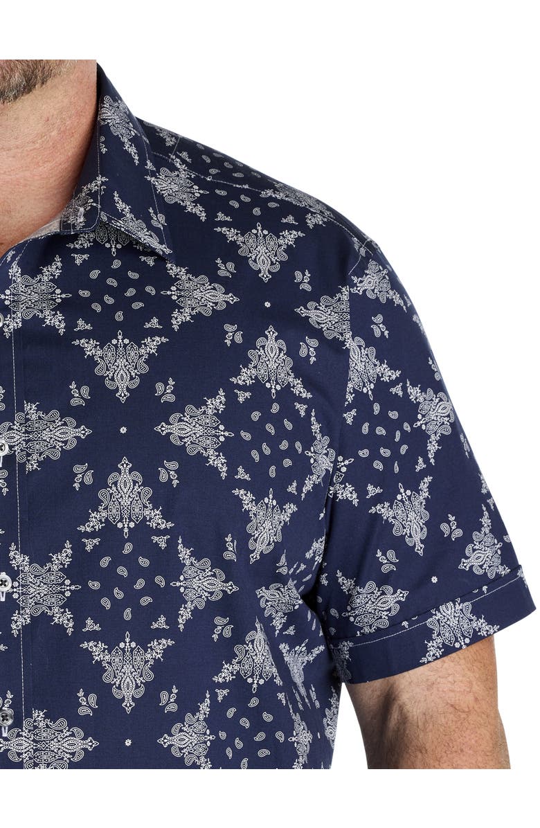 Synrgy by DXL Big & Tall Bandana Print Sport Shirt, Alternate, color, 