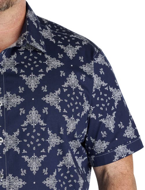 Synrgy By Dxl Big & Tall Bandana Print Sport Shirt