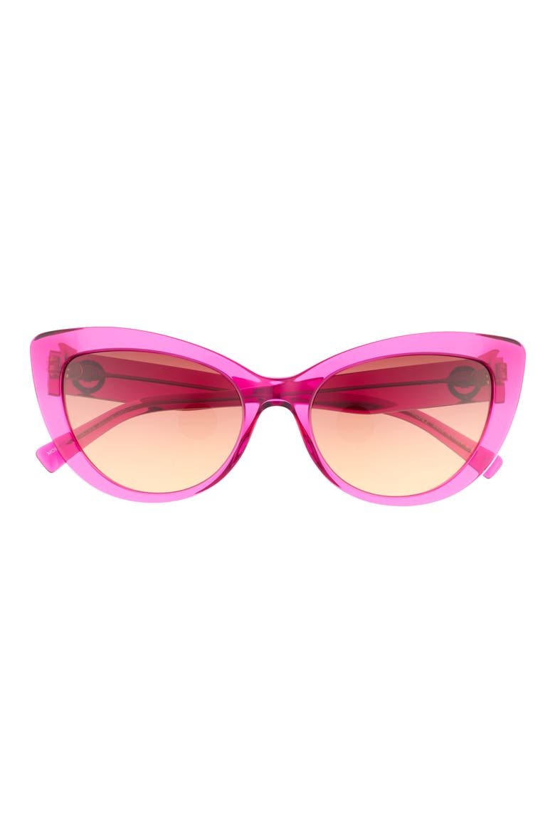 54mm Gradient Cat Eye Sunglasses, Main, color, TRANSPARENT FUCHSIA
