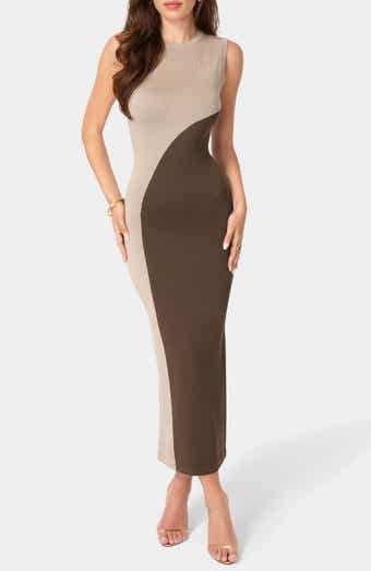 Colorblock Sleeveless Maxi Sweater Dress