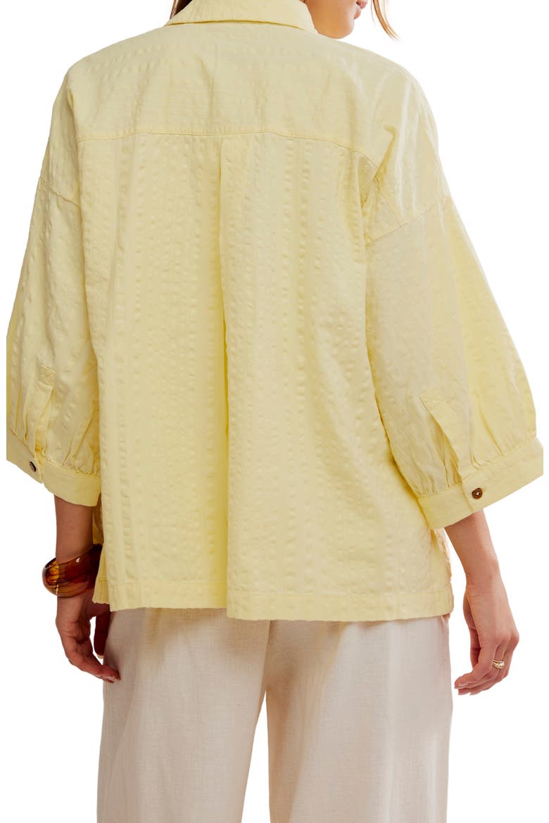 Just Like Me Relaxed Fit Cotton Seersucker Button-Up Shirt, Alternate, color, BANANA CREAM