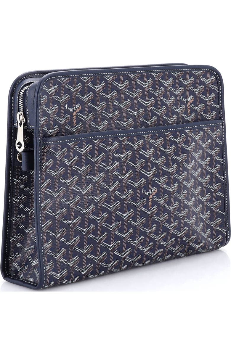 Pre-Owned Goyard Jouvence Toiletry Pouch Coated Canvas GM, Alternate, color, Blue