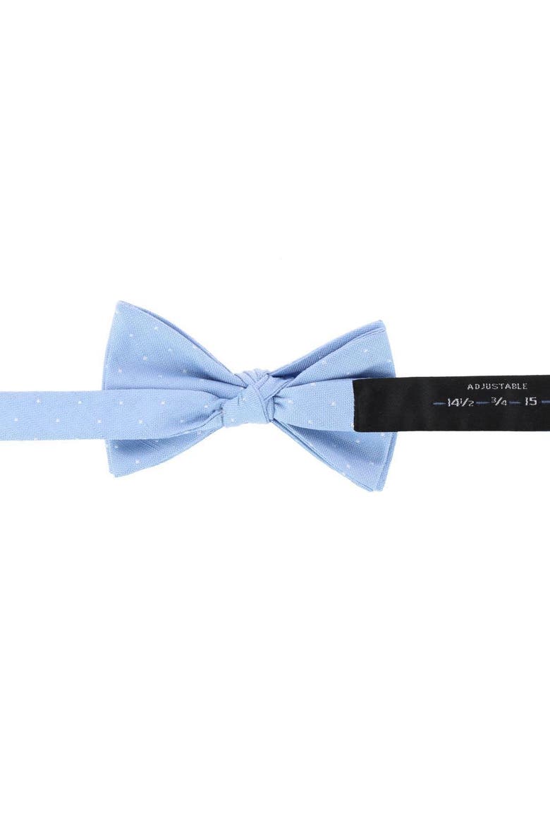 Churchill Chambray Polka Dot Linen Blend Bow Tie, Alternate, color, Light Blue with Polka Dots
