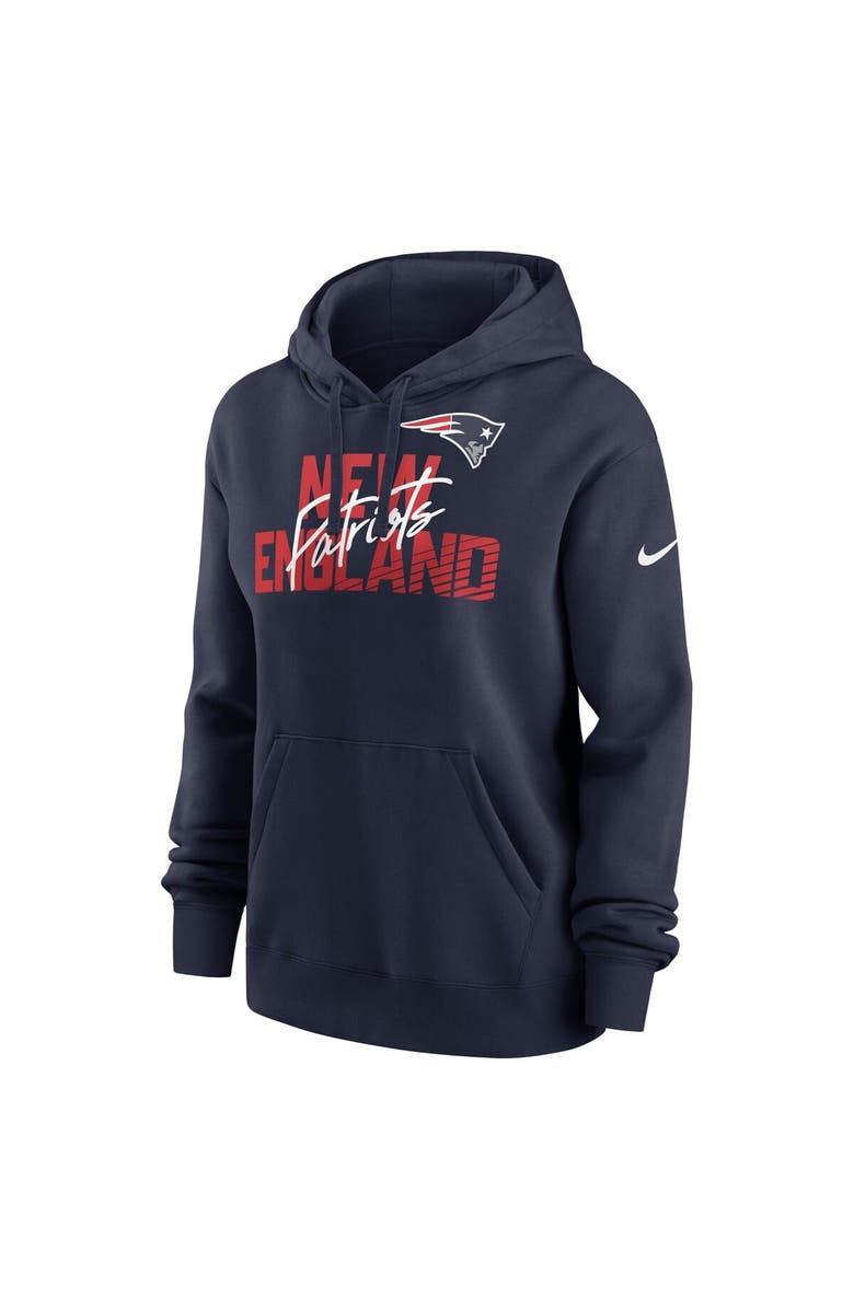 Nike Women's Nike Navy New England Patriots Wordmark Club Fleece Pullover Hoodie, Alternate, color, 
