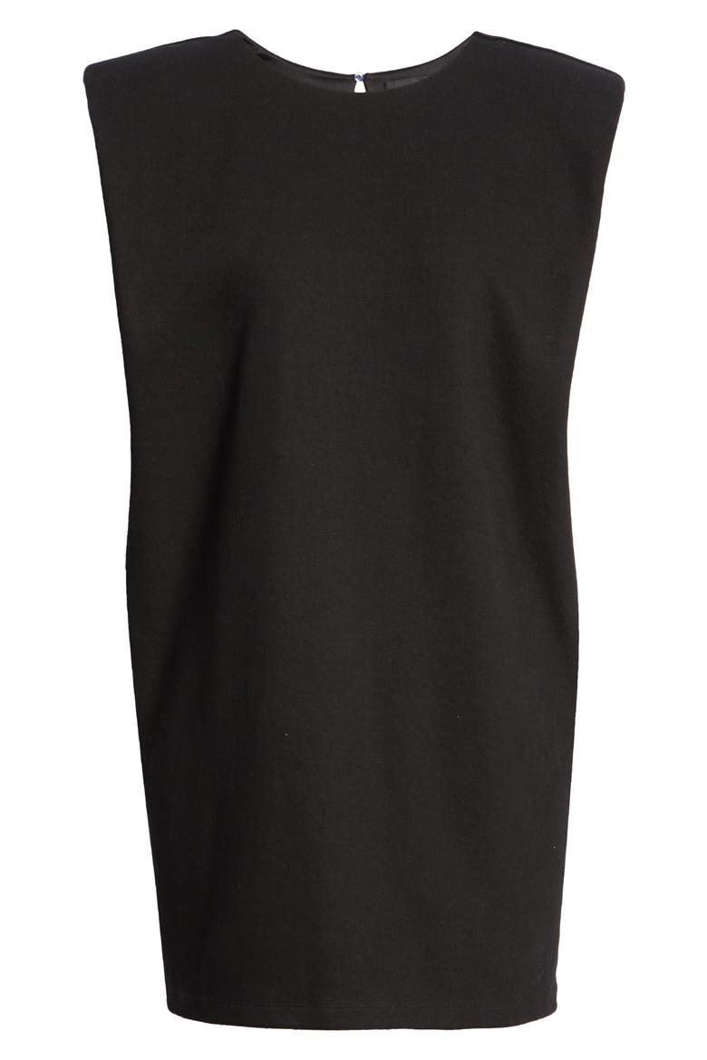 Shoulder Pad Knit Dress, Alternate, color, BLACK