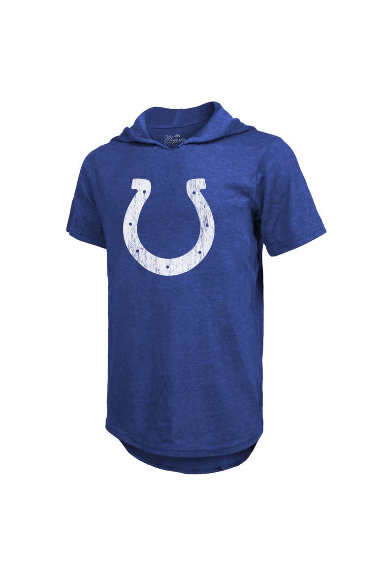 Men's Majestic Threads Anthony Richardson Royal Indianapolis Colts Player Name & Number Tri-Blend Slim Fit Hoodie T-Shirt, Alternate, color, Royal