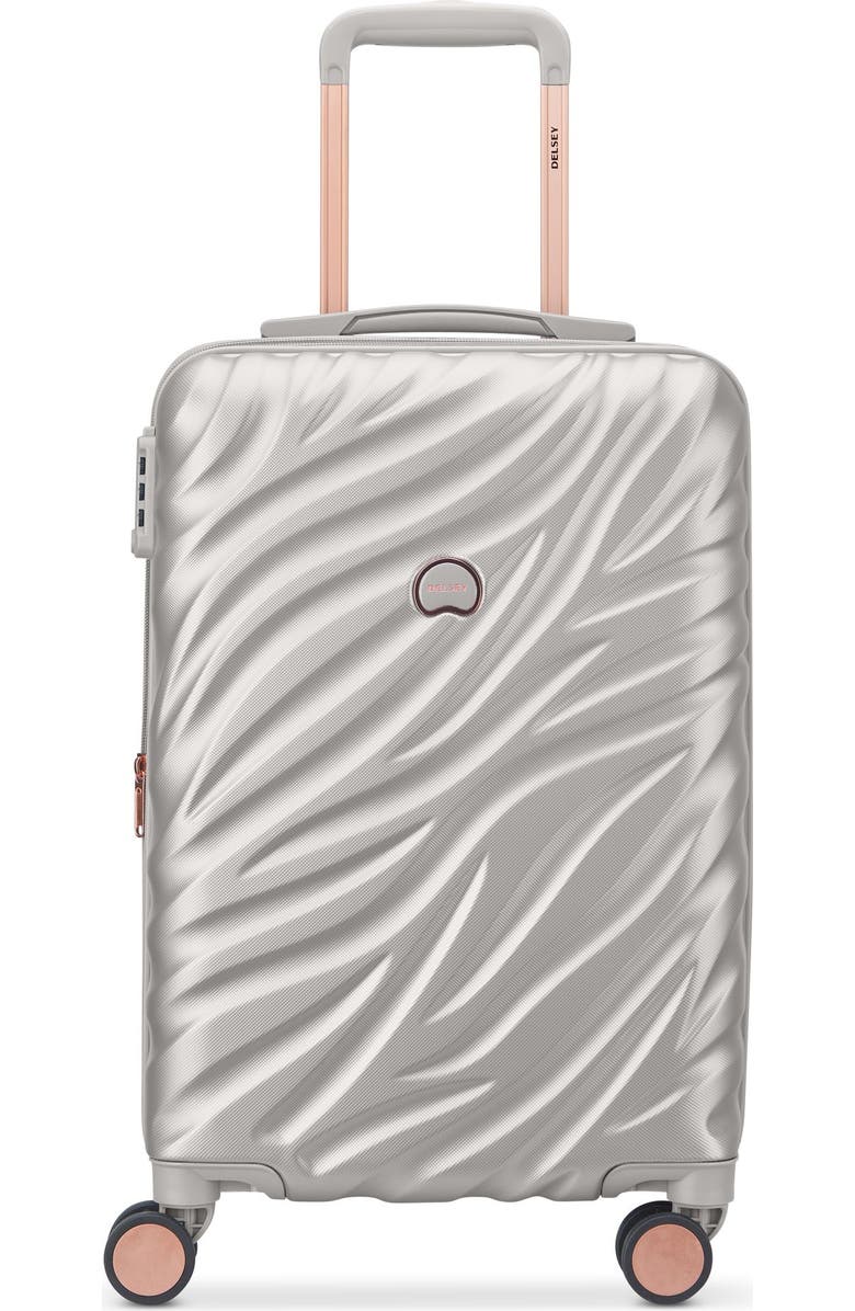 Delsey Paris Alexis Hardside 2-Piece (21"/25") Expandable Spinner Luggage Set, Alternate, color, Platinum/Rose Gold