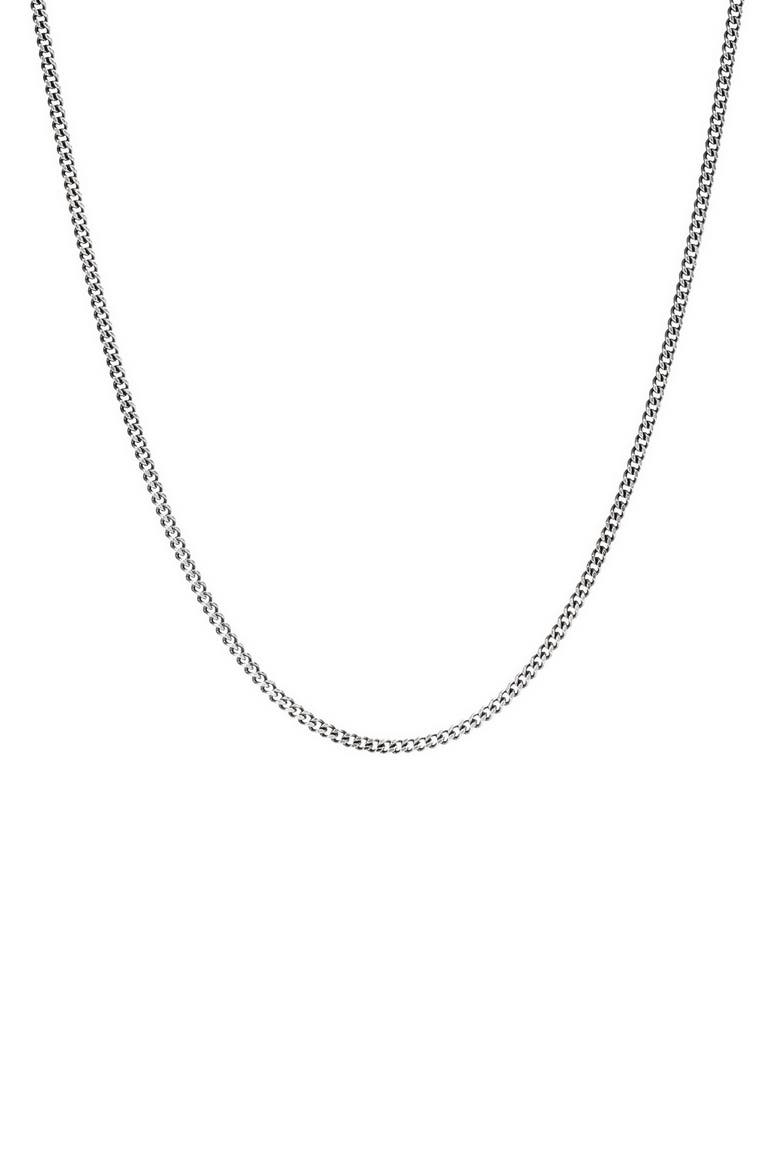 Men's Sterling Silver Curb Chain Necklace, Main, color, SILVER