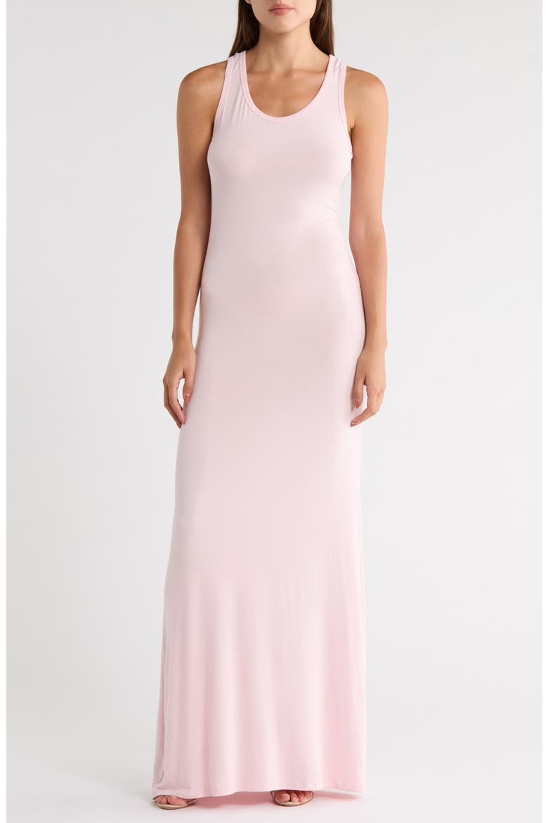 Ribbed Maxi Tank Dress, Main, color, SALMON PINK RIB