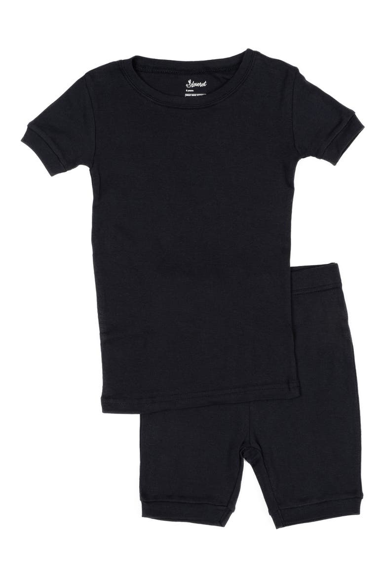 Kids Short Sleeve Cotton Solid Matching Family Pajamas, Main, color, NAVY