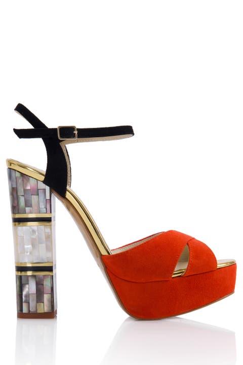 Suki Ankle Strap Pearl Heel Sandal
