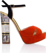 Freya Rose Suki Ankle Strap Pearl Heel Sandal