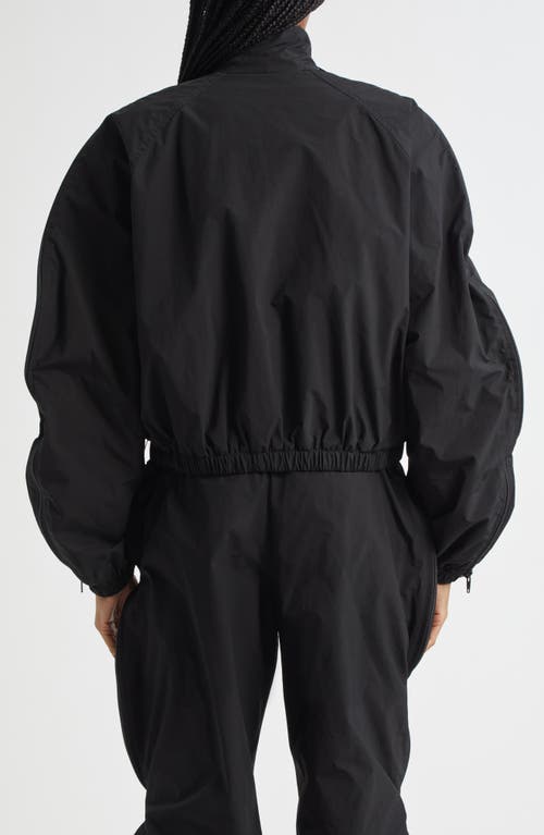 Alexander Wang Zip Sleeve Oversize Crop Track Jacket In Black