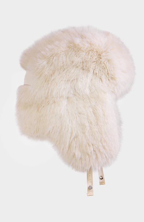 Rudsak Lira Faux Fur Aviator Hat & Mitten Set In Neutral