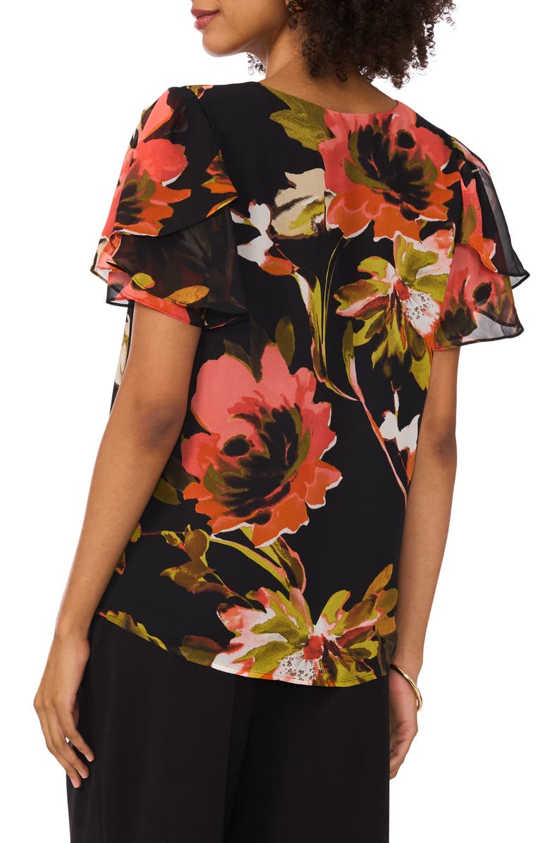 Vince Camuto Floral Tulip Sleeve Top, Alternate, color, 