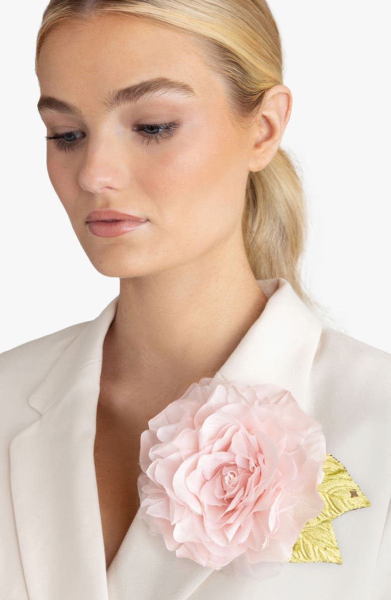 Helena Simon The Large Pale Pink Rose Floral Brooch, Alternate, color, Pale Pink