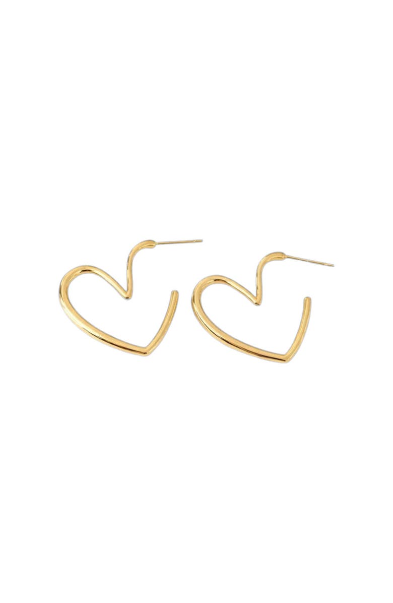 Erin McDermott Jewelry Heart Gold Hoops, Main, color, 