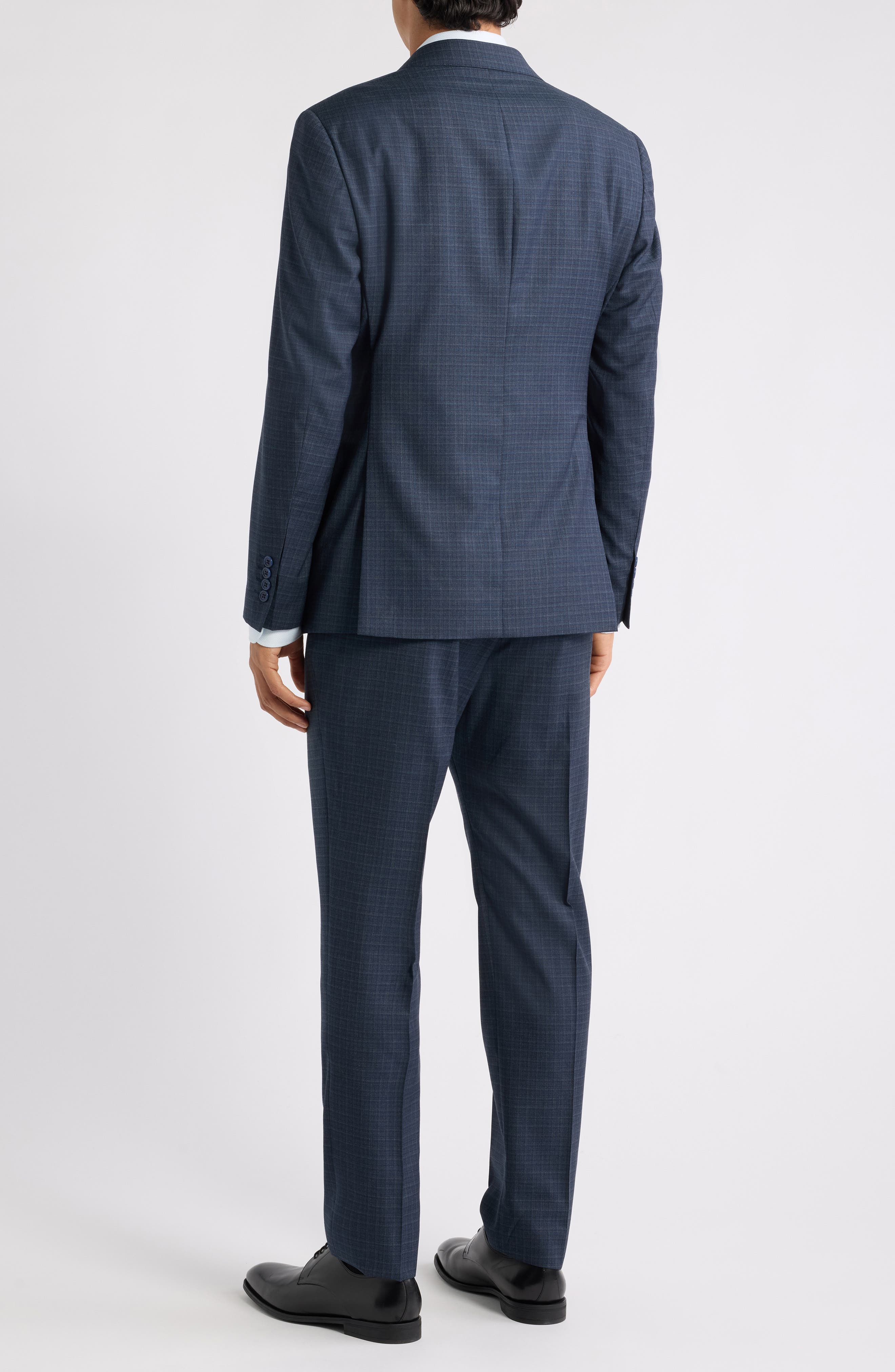 Emporio Armani Navy Check Virgin Wool Suit (Men) | Nordstrom