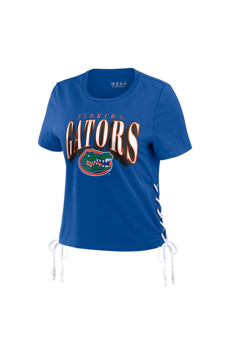 WEAR by Erin Andrews Women's WEAR by Erin Andrews Royal Florida Gators Side Lace-Up Modest Crop T-Shirt, Alternate, color, Royal