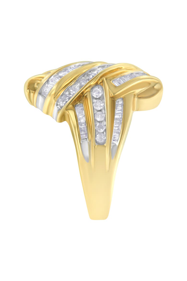 10K Yellow Gold 1.0 Cttw Diamond Bypass Ring, Alternate, color, Yellow