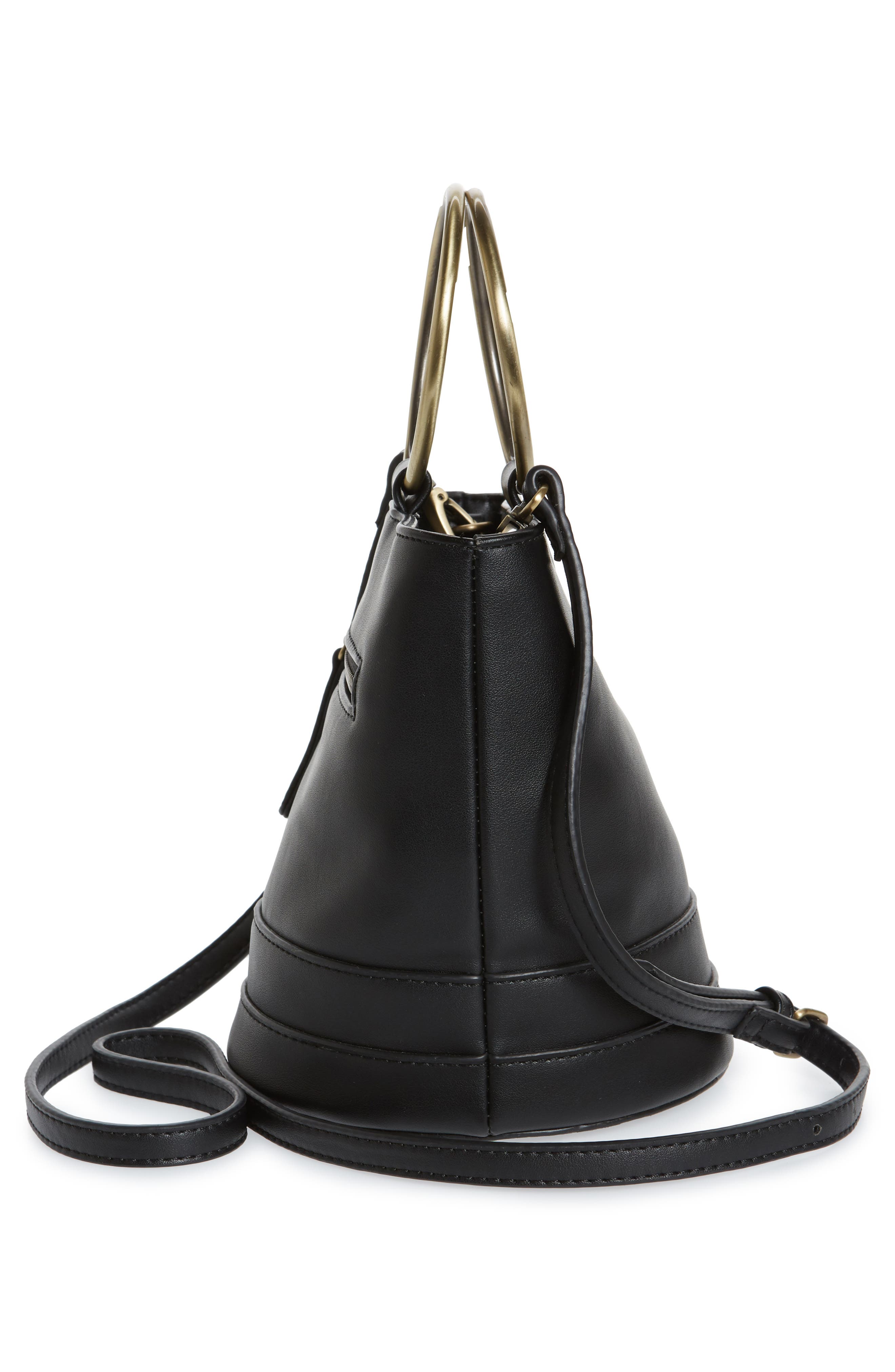 Malibu Skye Ring Handle Faux Leather Bag, Alternate, color, 