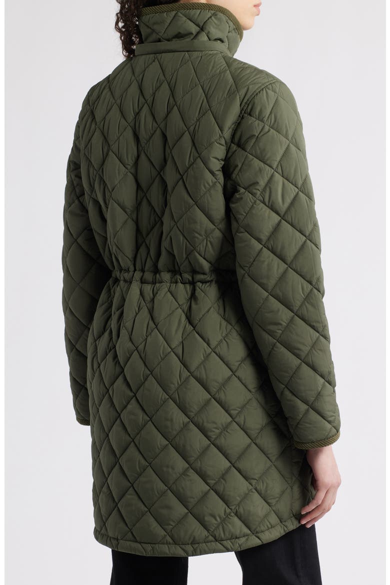 Diamond Quilted Hooded Puffer Coat, Alternate, color, OLIVE