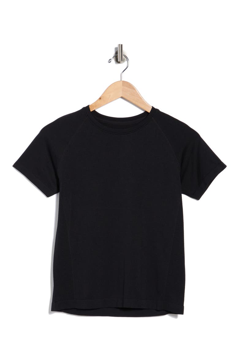 Stretch Seamless Tee, Alternate, color, BLACK