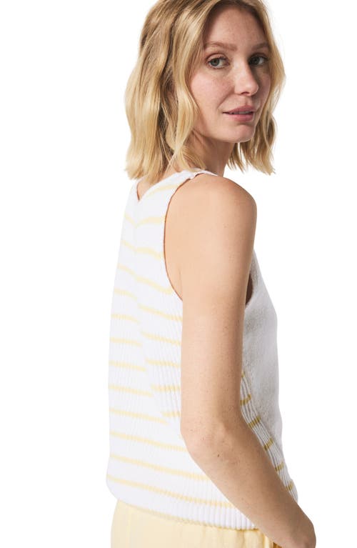 Splendid Cambell Mixed Stitch Sweater Tank In Whte/limoncello
