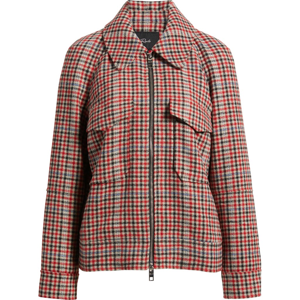 Rails Cheyenne Check Wool-blend Jacket In Crimson Mini Check