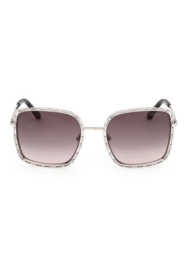 Square Sunglasses, Main, color, NICKELTIN / GRADIENT SMOKE