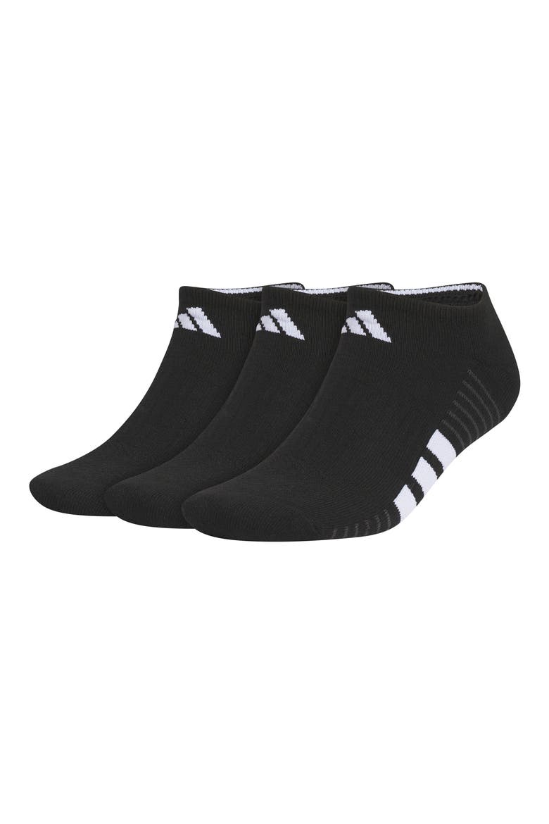 Cushioned 4.0 3-Pack No-Show Socks, Main, color, BLACK/ WHITE/ CARBON GREY