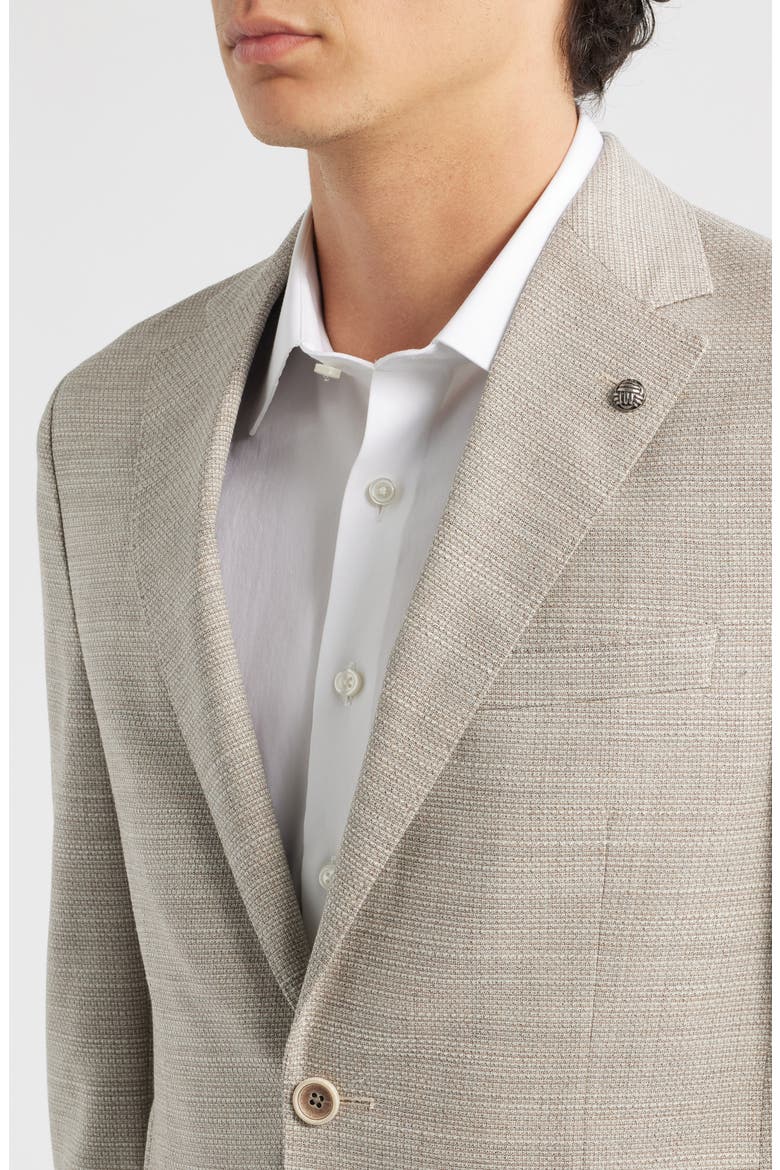 Midland Sand Textured Wool & Silk Sport Coat, Alternate, color, SAND