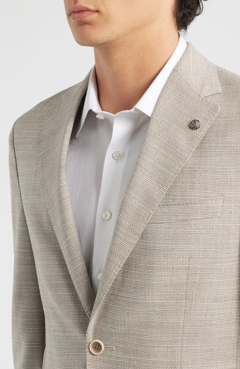 Jack Victor Midland Sand Textured Wool & Silk Sport Coat, Alternate, color, Sand