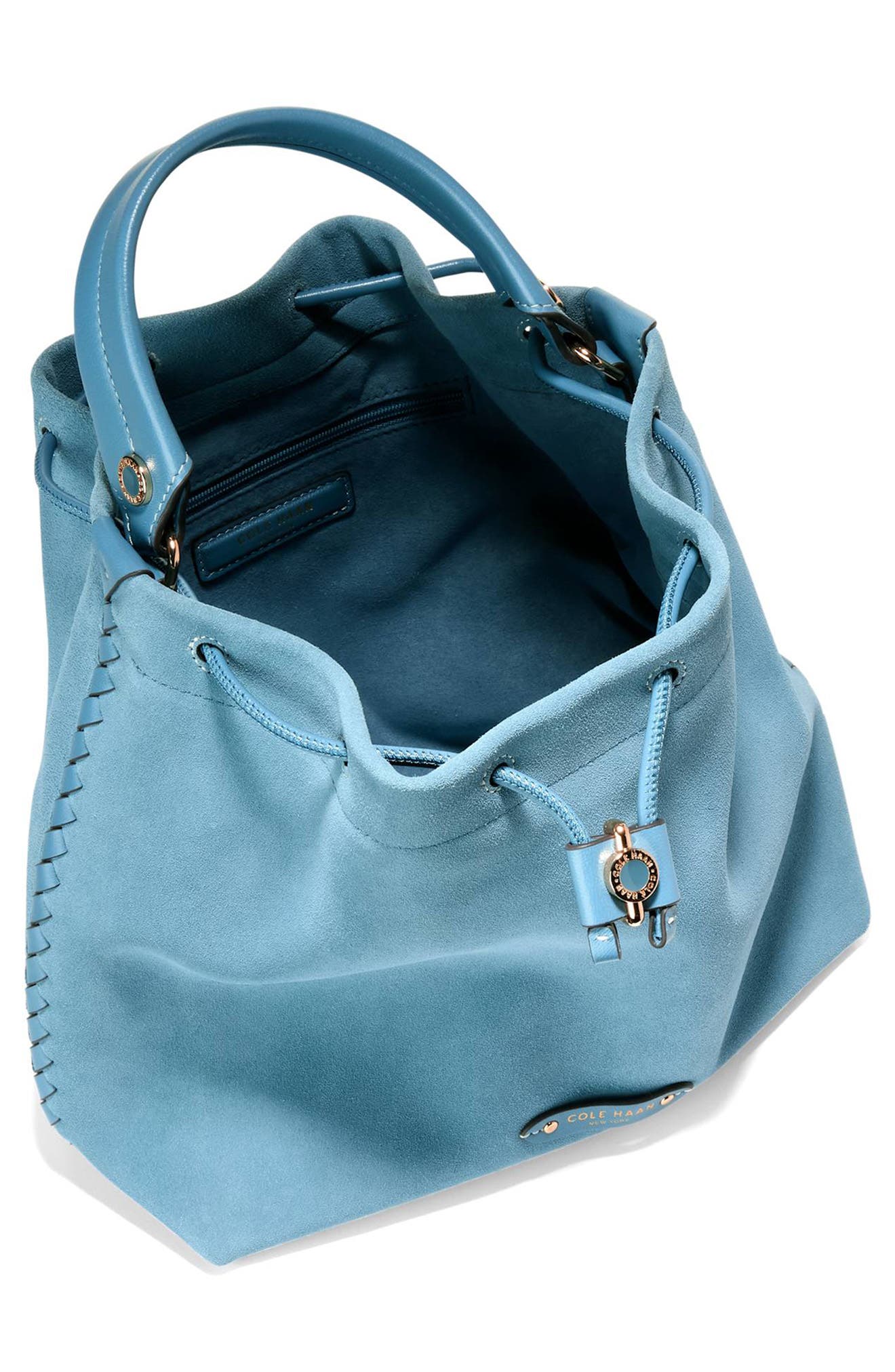 Isabella Bucket Bag, Alternate, color, PROVINCIAL BLUE SUEDE