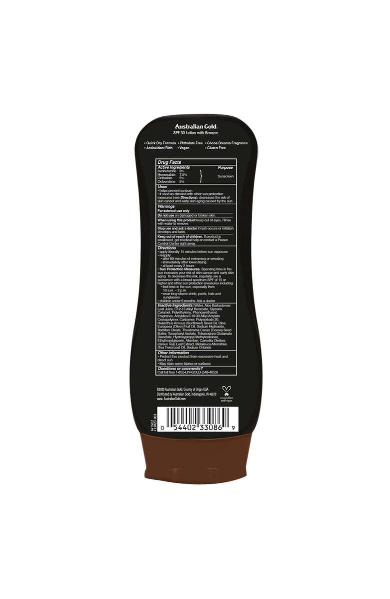Australian Gold SPF 30 Lotion with Bronzer, Alternate, color,