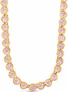 Sterling Forever Helene Bezel Cubic Zirconia Tennis Necklace