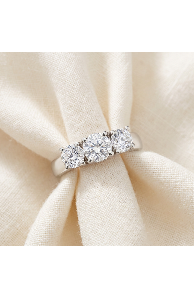 Bliss Diamond 1 3/4Ct Three Stone Round Cut Diamond Engagement Ring 14k Gold Lab Grown, Alternate, color, 14K White Gold