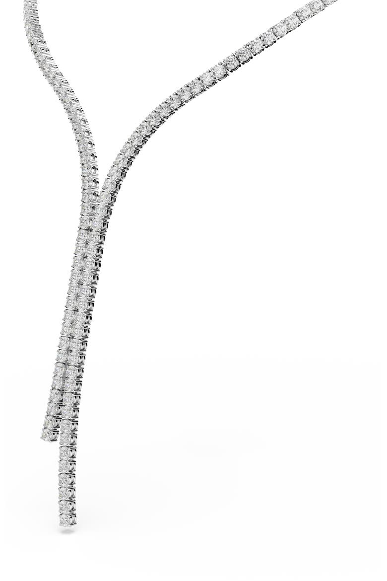 Matrix Crystal Tennis Y-Necklace, Alternate, color, WHITE/ SILVER
