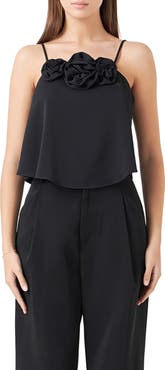 Endless Rose Corsage Flowy Crop Camisole