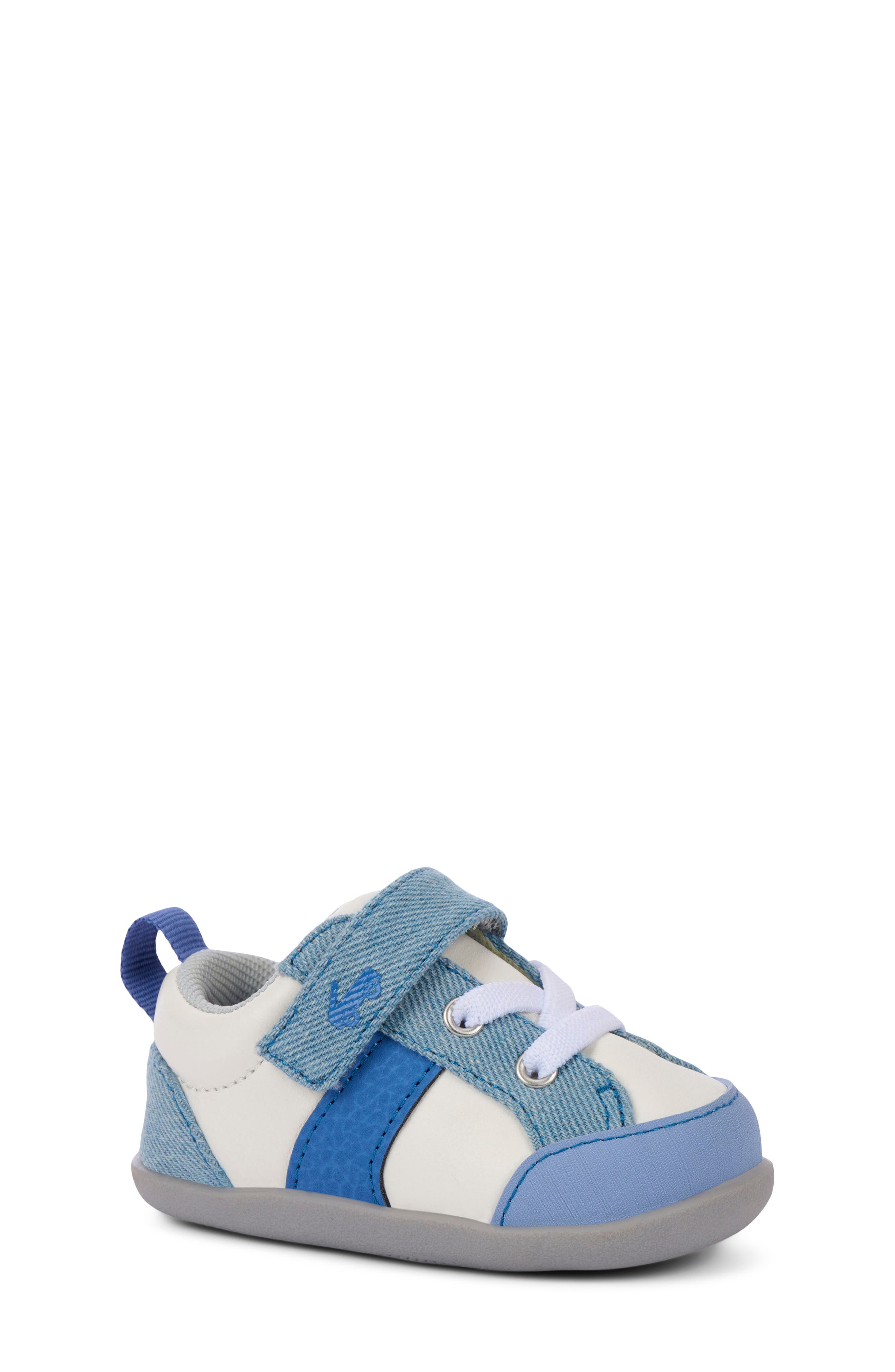 See Kai Run Kids' Mini Connor Sneaker, Main, color, White/Washed Denim