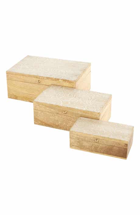 Mango Wood Set of 3 Decorative Boxes