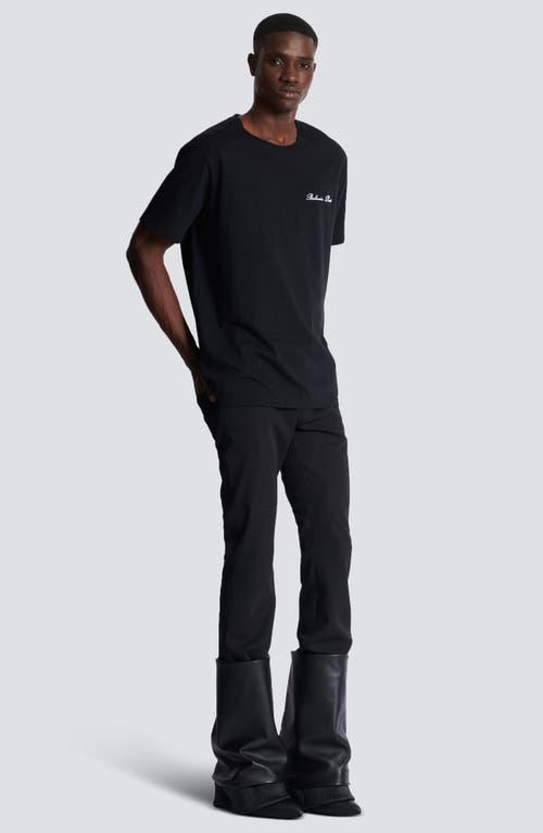 BALMAIN BALMAIN SIGNATURE EMBROIDERED COTTON T-SHIRT 