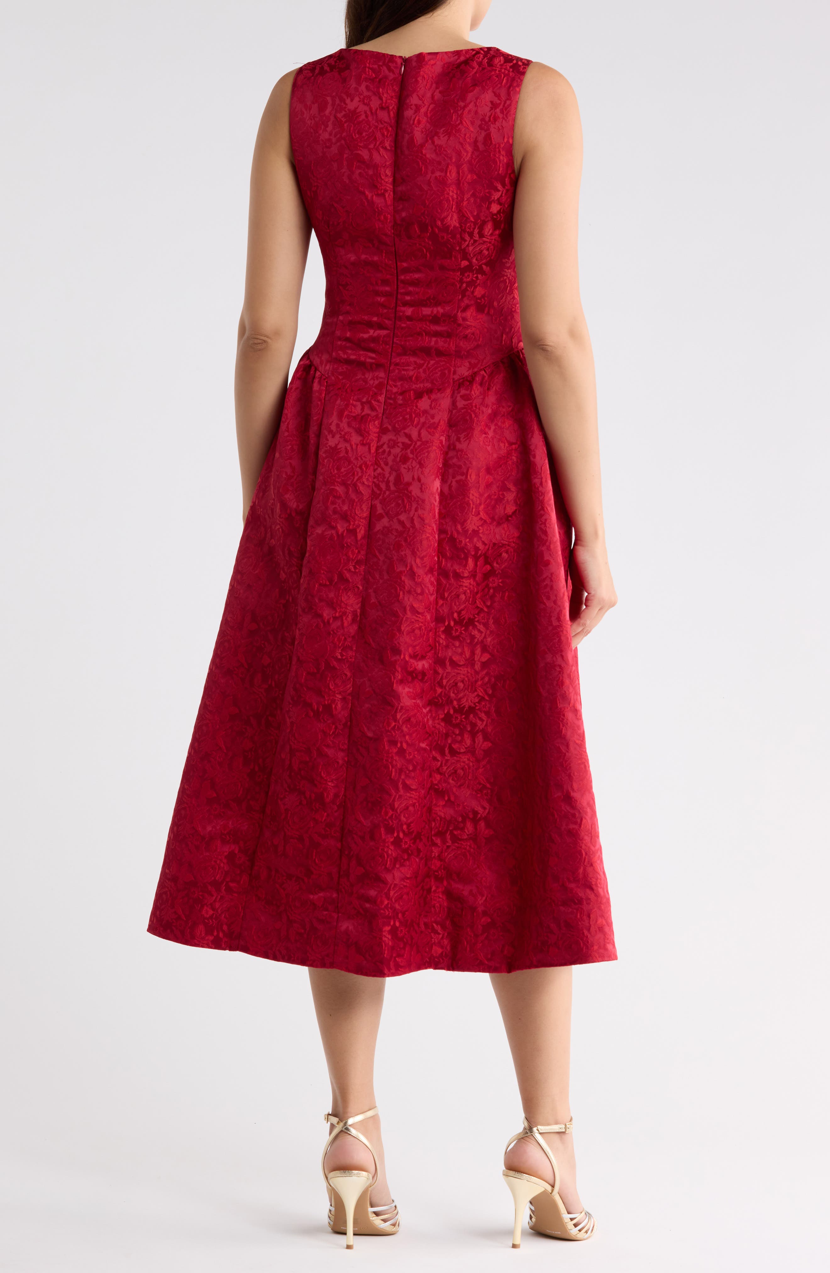 Jacquard Fit & Flare Midi Dress